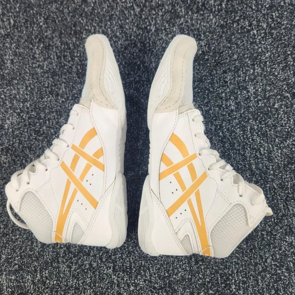 ASICS SNAPDOWN 4 (GS) 'WHITE PURE GOLD' WRESTLING SHOES SZ 4.5